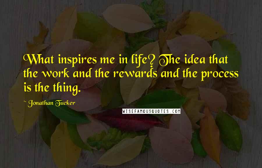 Jonathan Tucker Quotes: What inspires me in life? The idea that the work and the rewards and the process is the thing.