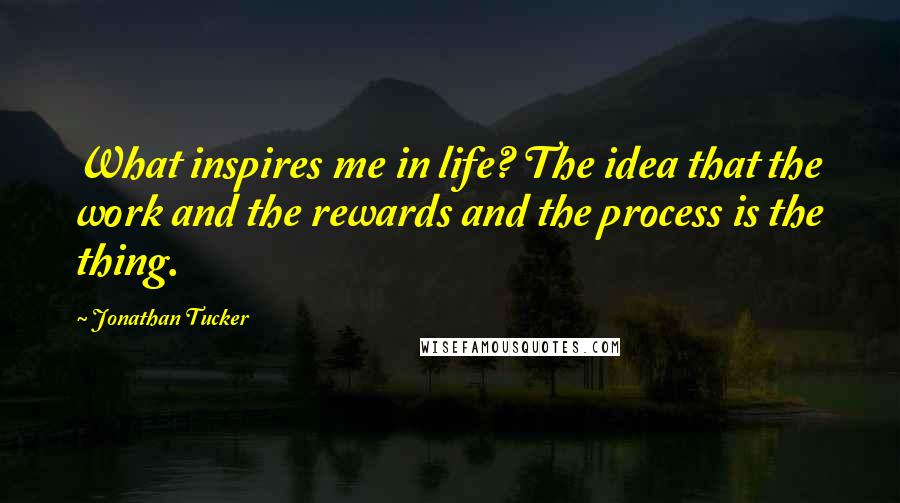 Jonathan Tucker Quotes: What inspires me in life? The idea that the work and the rewards and the process is the thing.