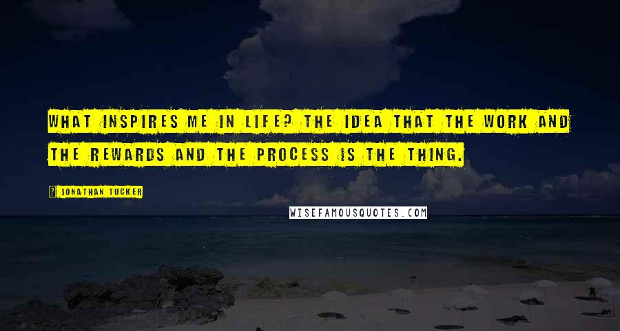 Jonathan Tucker Quotes: What inspires me in life? The idea that the work and the rewards and the process is the thing.