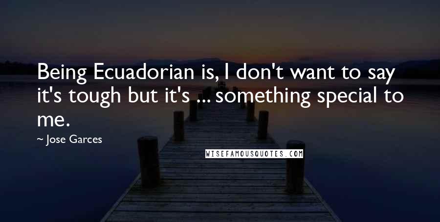 Jose Garces Quotes: Being Ecuadorian is, I don't want to say it's tough but it's ... something special to me.