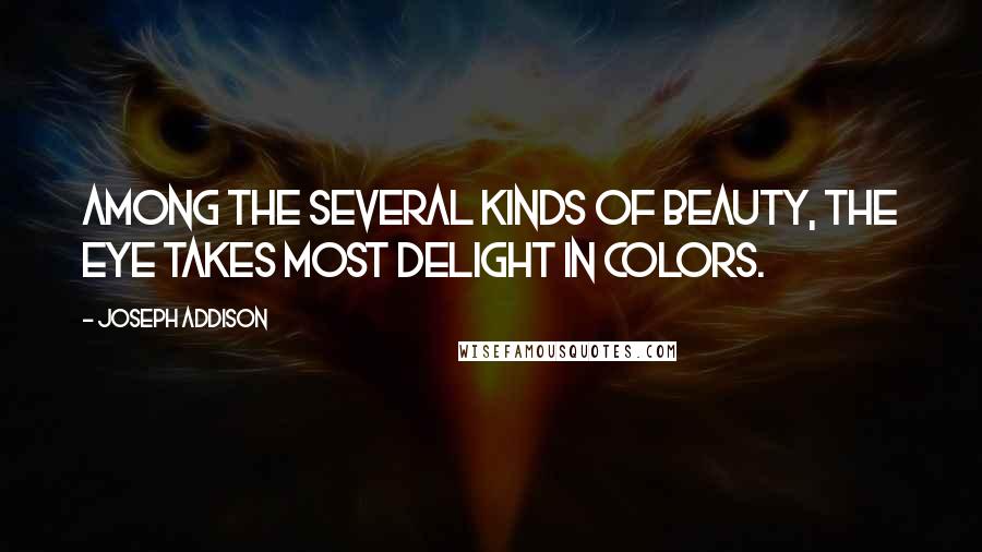 Joseph Addison Quotes: Among the several kinds of beauty, the eye takes most delight in colors.