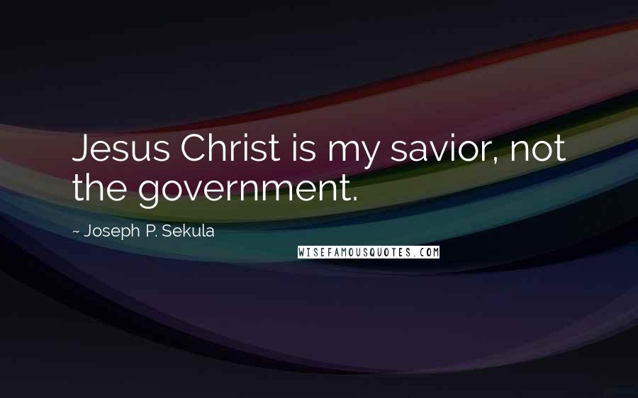 Joseph P. Sekula Quotes: Jesus Christ is my savior, not the government.