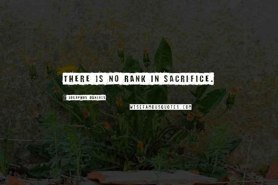 Josephus Daniels Quotes: There is no rank in sacrifice.