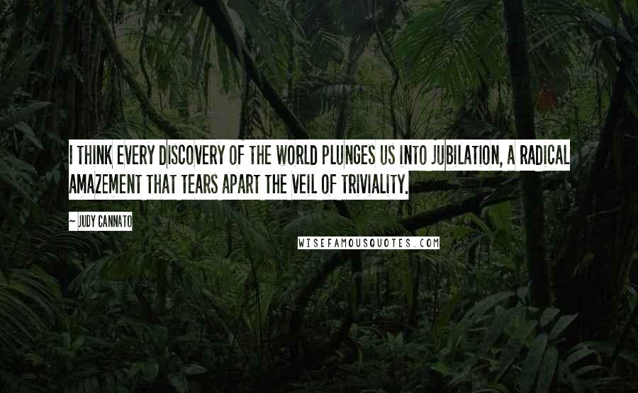 Judy Cannato Quotes: I think every discovery of the world plunges us into jubilation, a radical amazement that tears apart the veil of triviality.