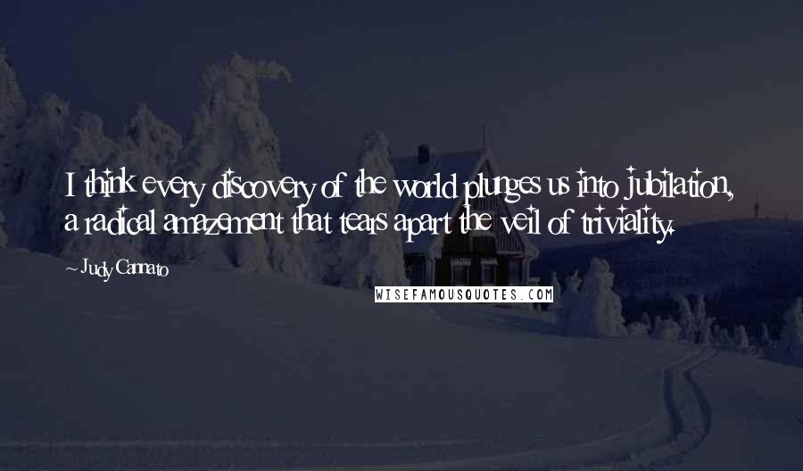 Judy Cannato Quotes: I think every discovery of the world plunges us into jubilation, a radical amazement that tears apart the veil of triviality.