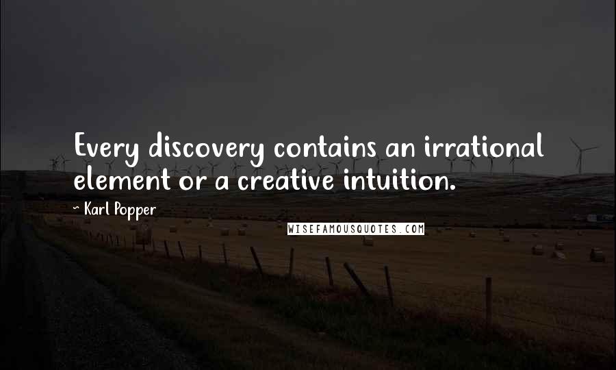 Karl Popper Quotes: Every discovery contains an irrational element or a creative intuition.