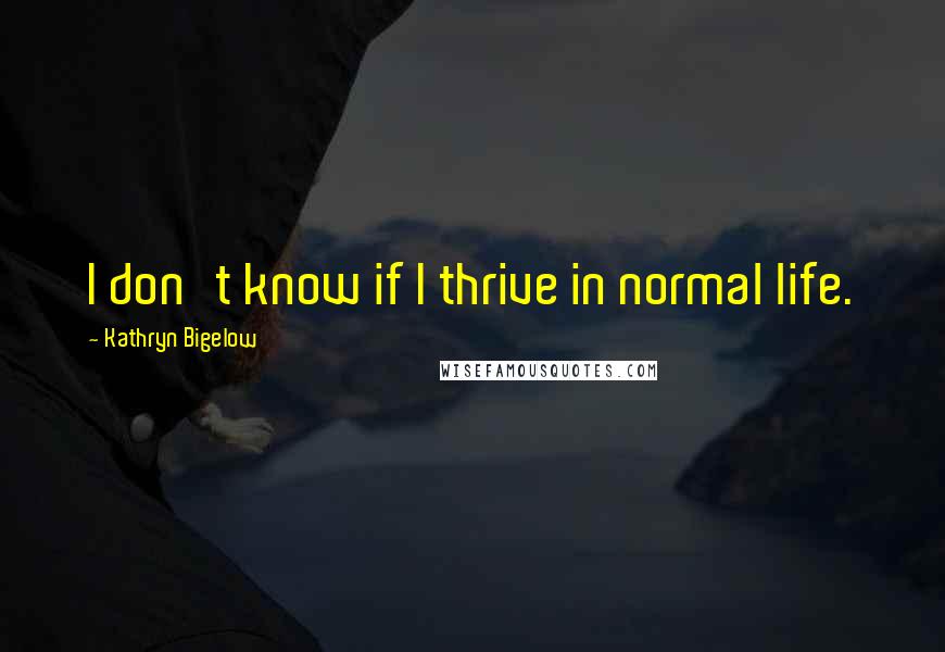 Kathryn Bigelow Quotes: I don't know if I thrive in normal life.