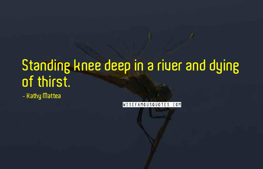 Kathy Mattea Quotes: Standing knee deep in a river and dying of thirst.