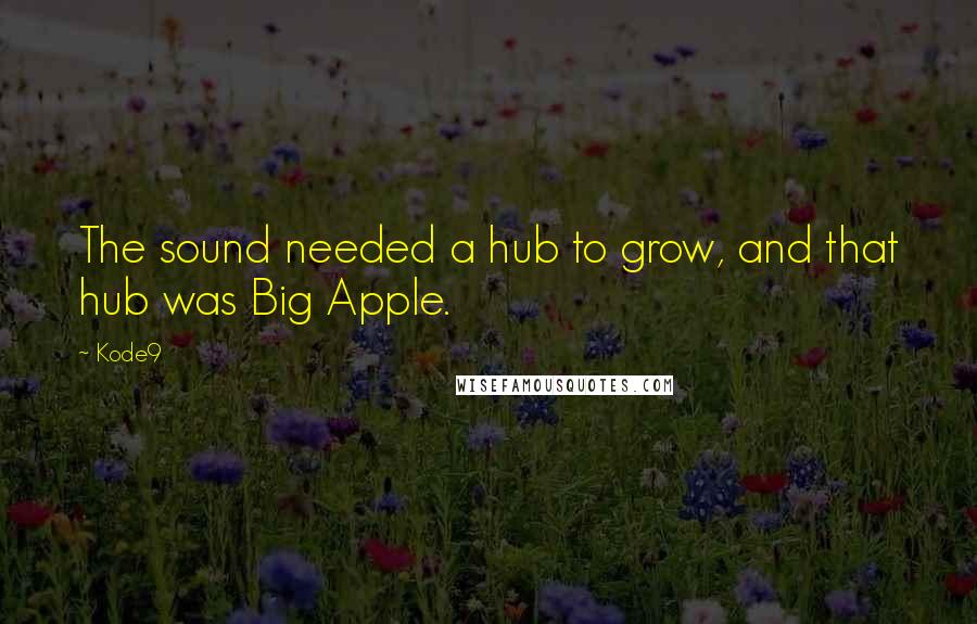 Kode9 Quotes: The sound needed a hub to grow, and that hub was Big Apple.