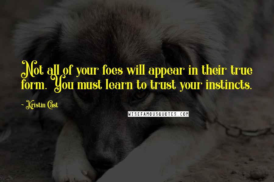 Kristin Cast Quotes: Not all of your foes will appear in their true form. You must learn to trust your instincts.