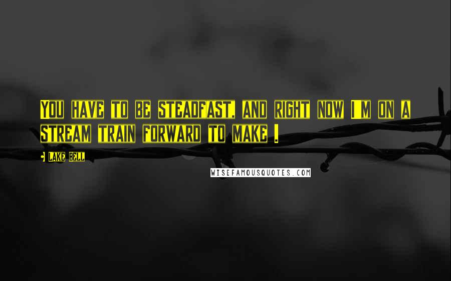 Lake Bell Quotes: You have to be steadfast, and right now I'm on a stream train forward to make .