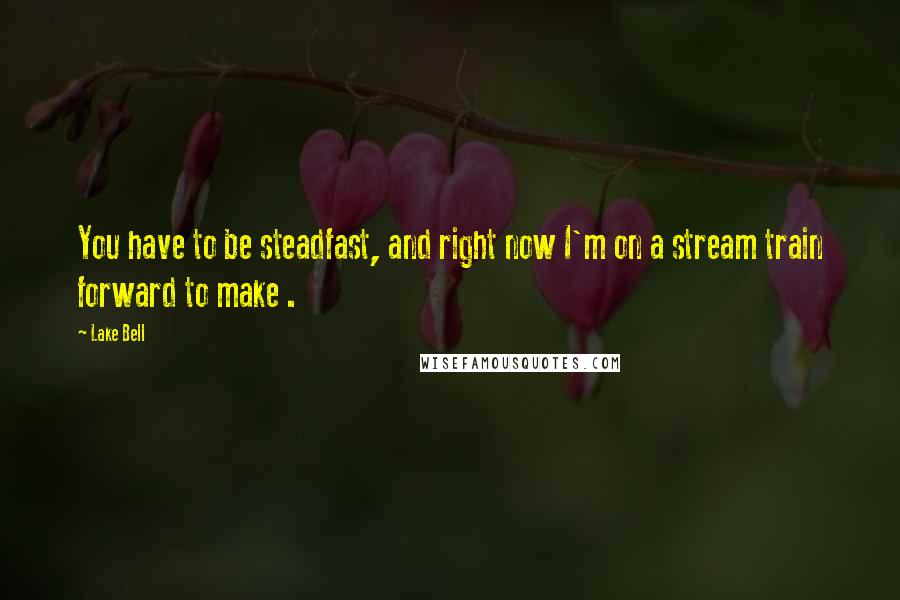 Lake Bell Quotes: You have to be steadfast, and right now I'm on a stream train forward to make .