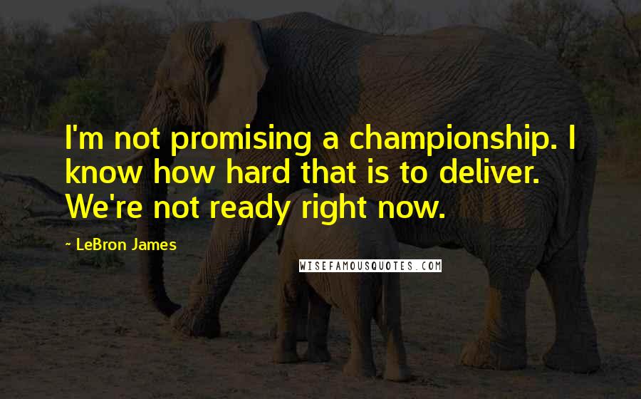 LeBron James Quotes: I'm not promising a championship. I know how hard that is to deliver. We're not ready right now.