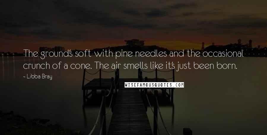 Libba Bray Quotes: The ground's soft with pine needles and the occasional crunch of a cone. The air smells like it's just been born.