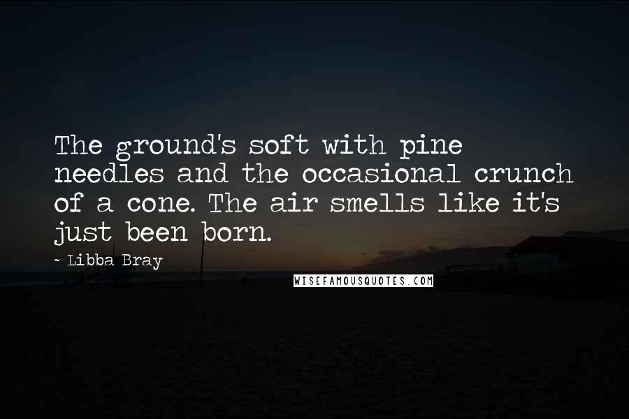 Libba Bray Quotes: The ground's soft with pine needles and the occasional crunch of a cone. The air smells like it's just been born.