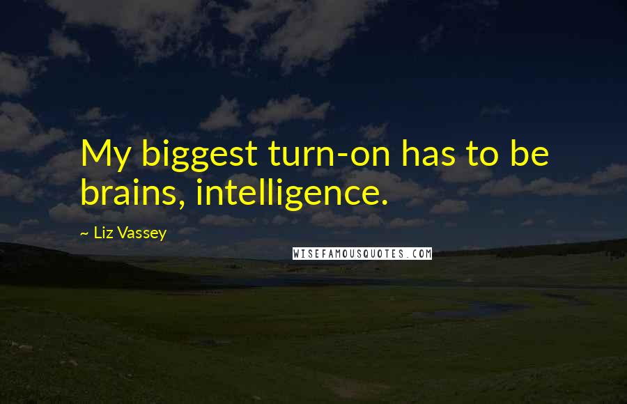 Liz Vassey Quotes: My biggest turn-on has to be brains, intelligence.