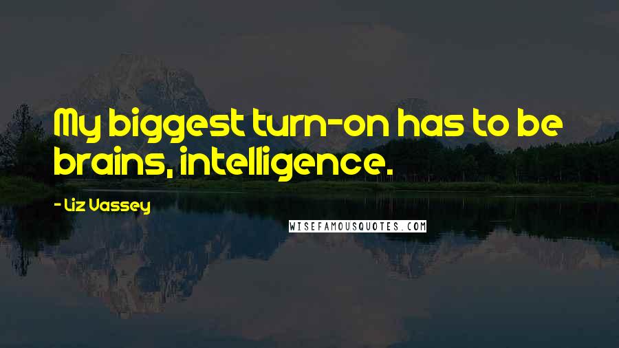 Liz Vassey Quotes: My biggest turn-on has to be brains, intelligence.