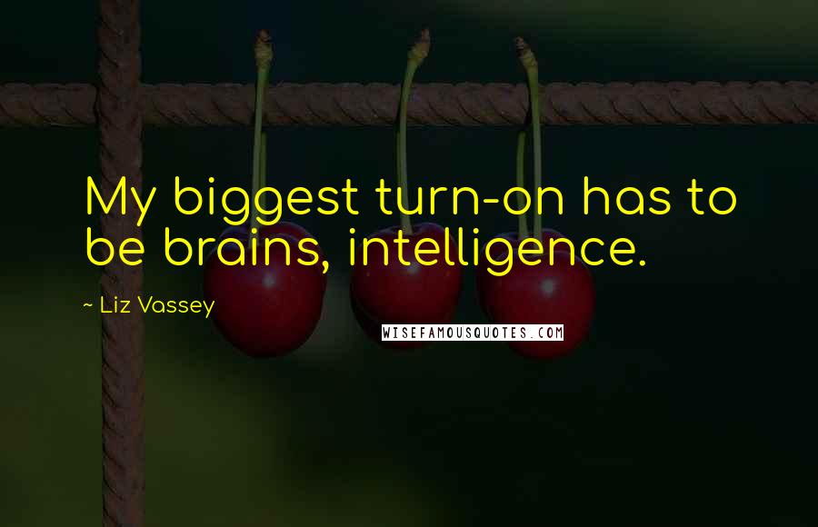 Liz Vassey Quotes: My biggest turn-on has to be brains, intelligence.