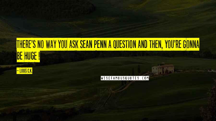 Louis C.K. Quotes: There's no way you ask Sean Penn a question and then, you're gonna be HUGE !