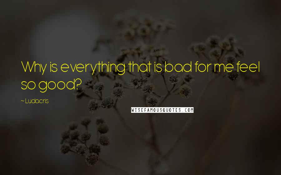 Ludacris Quotes: Why is everything that is bad for me feel so good?