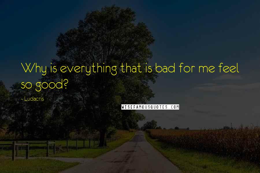 Ludacris Quotes: Why is everything that is bad for me feel so good?