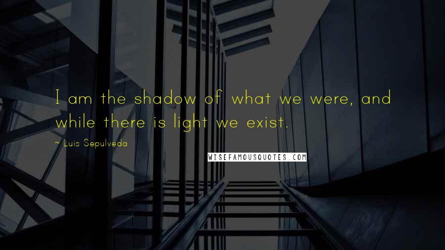 Luis Sepulveda Quotes: I am the shadow of what we were, and while there is light we exist.