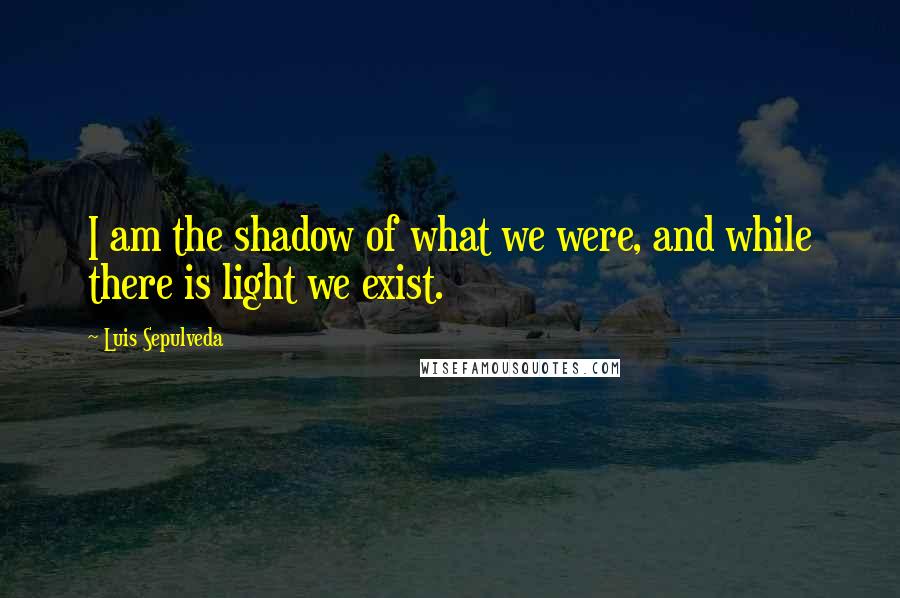 Luis Sepulveda Quotes: I am the shadow of what we were, and while there is light we exist.