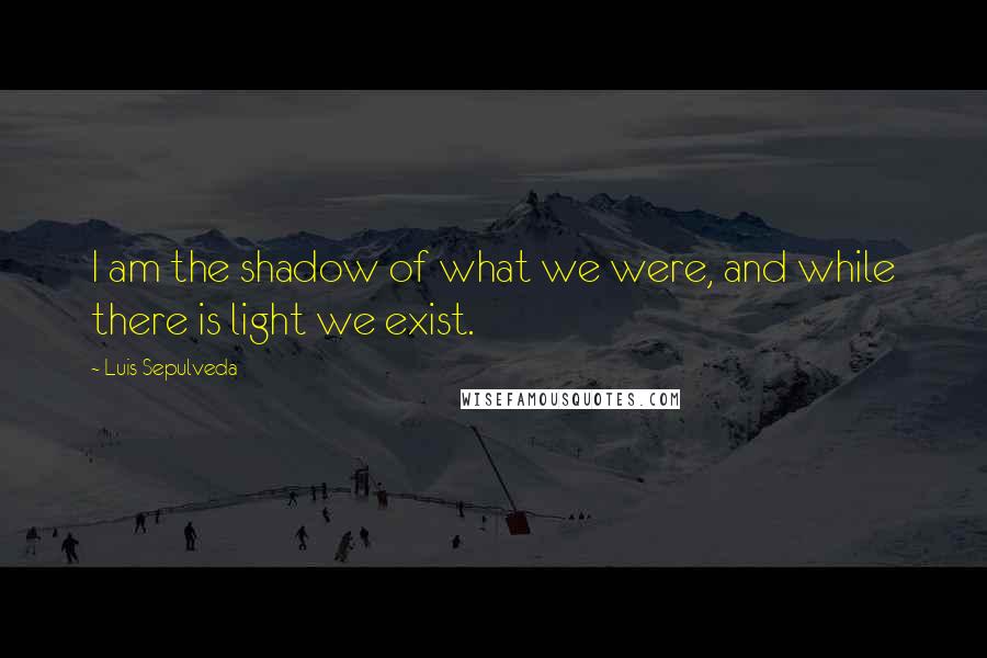 Luis Sepulveda Quotes: I am the shadow of what we were, and while there is light we exist.