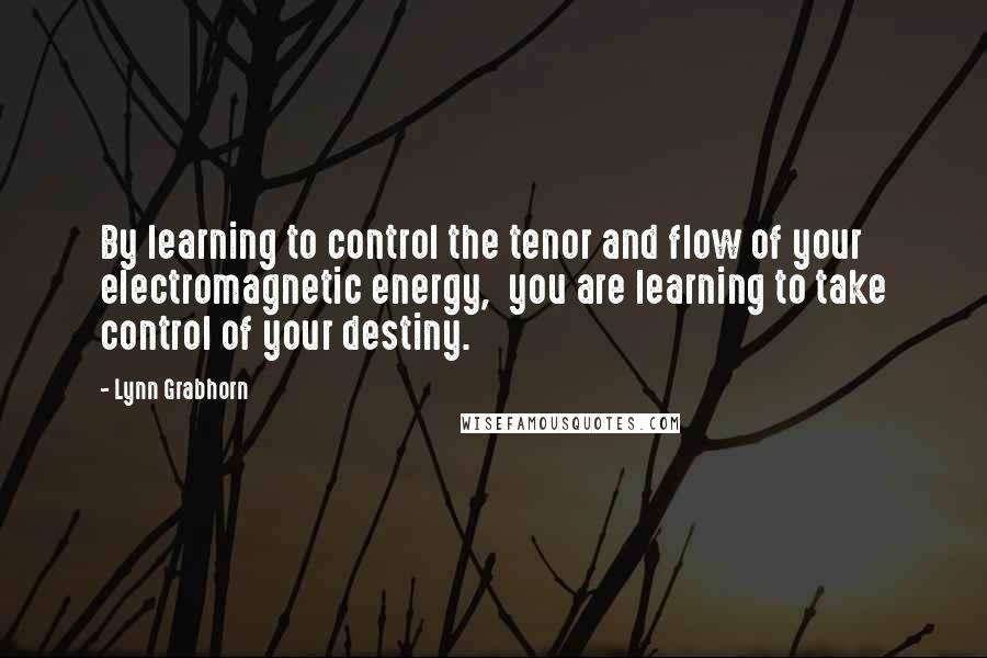 Lynn Grabhorn Quotes: By learning to control the tenor and flow of your electromagnetic energy,  you are learning to take control of your destiny.