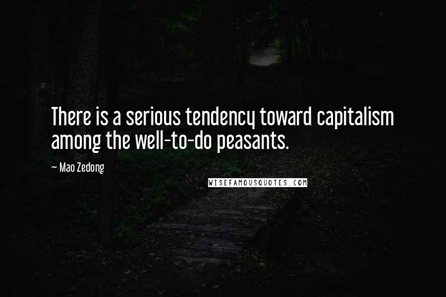 Mao Zedong Quotes: There is a serious tendency toward capitalism among the well-to-do peasants.