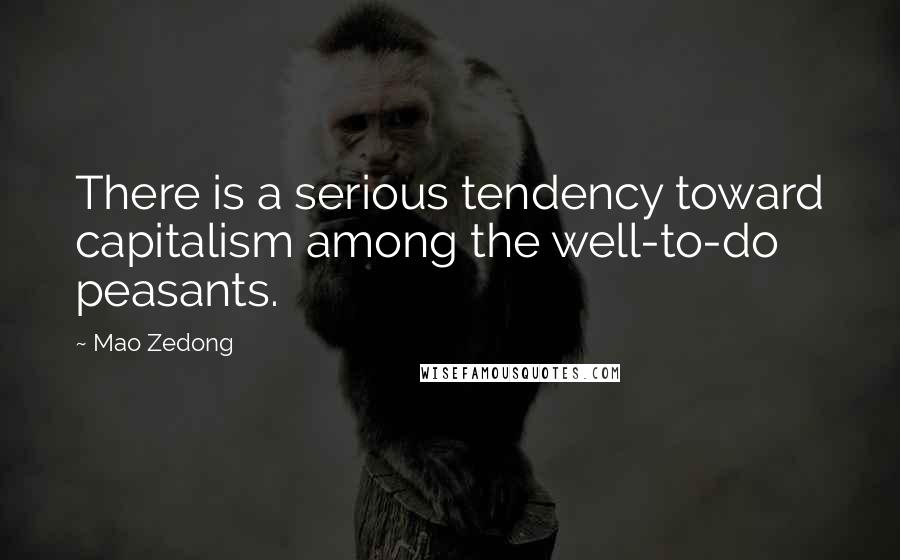 Mao Zedong Quotes: There is a serious tendency toward capitalism among the well-to-do peasants.