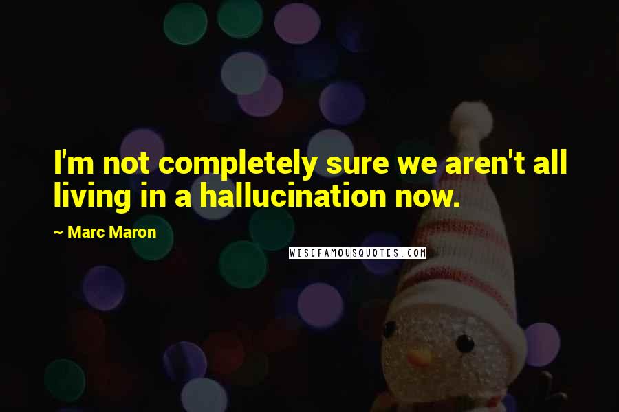 Marc Maron Quotes: I'm not completely sure we aren't all living in a hallucination now.