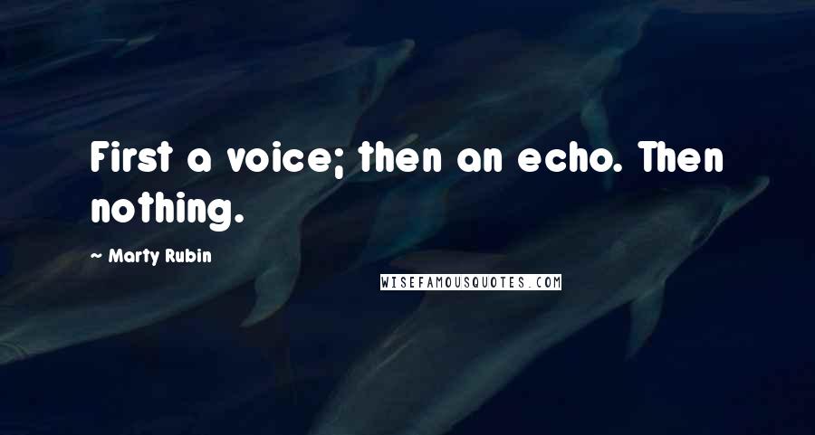 Marty Rubin Quotes: First a voice; then an echo. Then nothing.