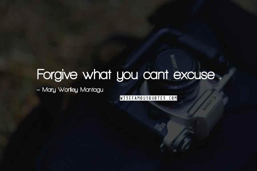 Mary Wortley Montagu Quotes: Forgive what you can't excuse ...