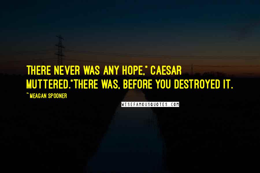 Meagan Spooner Quotes: There never was any hope," Caesar muttered."There was, before you destroyed it.