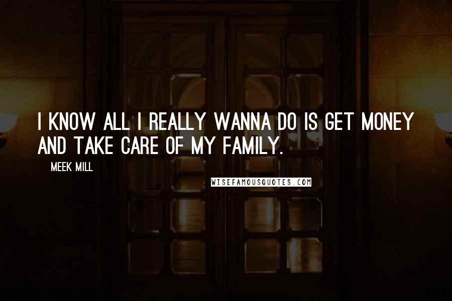 Meek Mill Quotes: I know all I really wanna do is get money and take care of my family.