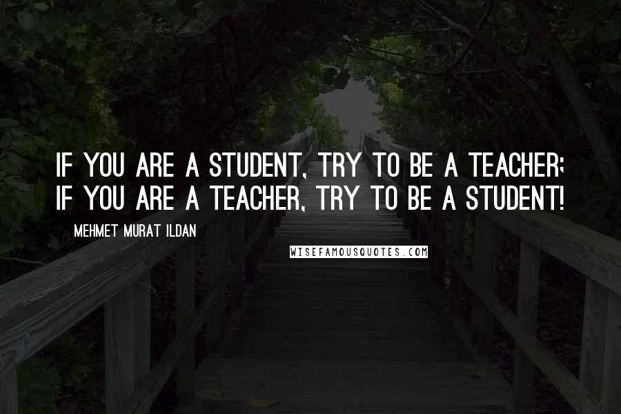 Mehmet Murat Ildan Quotes: If you are a student, try to be a teacher; if you are a teacher, try to be a student!