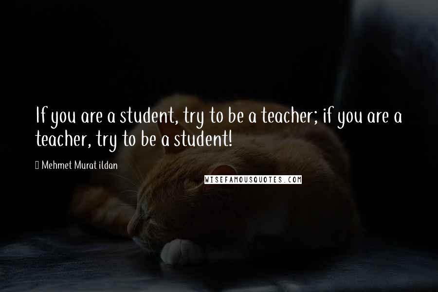 Mehmet Murat Ildan Quotes: If you are a student, try to be a teacher; if you are a teacher, try to be a student!