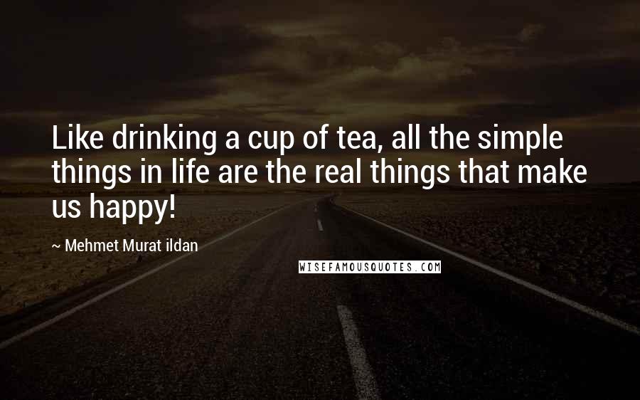 Mehmet Murat Ildan Quotes: Like drinking a cup of tea, all the simple things in life are the real things that make us happy!