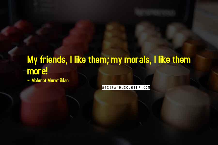 Mehmet Murat Ildan Quotes: My friends, I like them; my morals, I like them more!