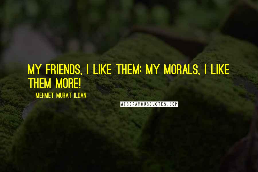 Mehmet Murat Ildan Quotes: My friends, I like them; my morals, I like them more!