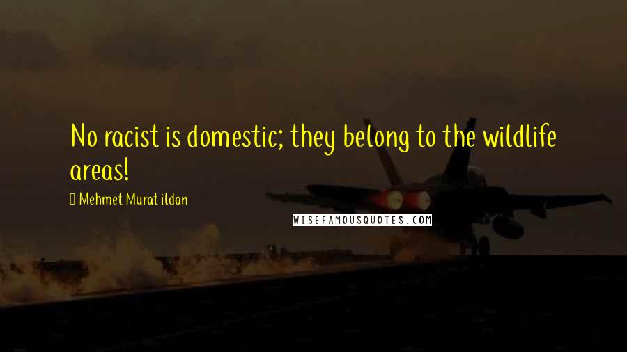 Mehmet Murat Ildan Quotes: No racist is domestic; they belong to the wildlife areas!