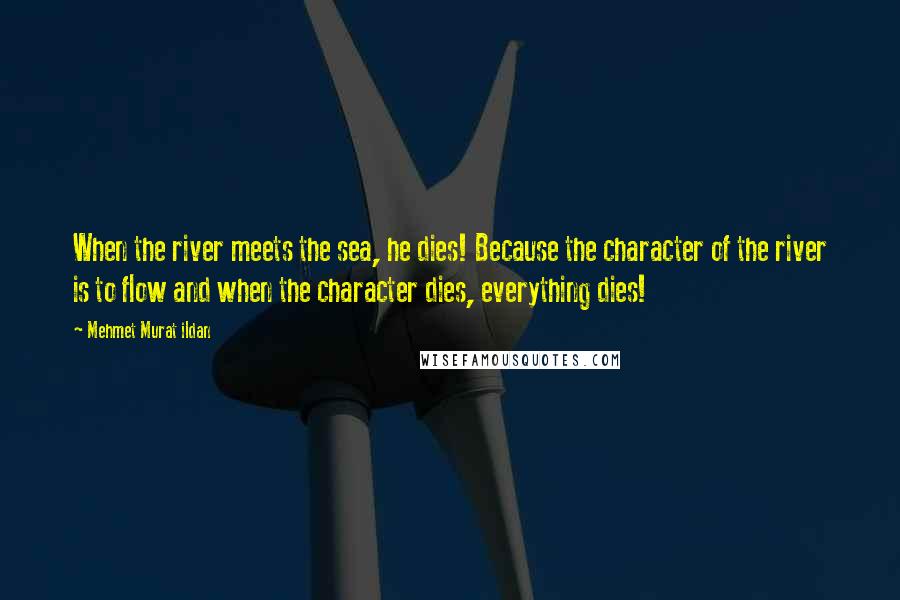 Mehmet Murat Ildan Quotes: When the river meets the sea, he dies! Because the character of the river is to flow and when the character dies, everything dies!