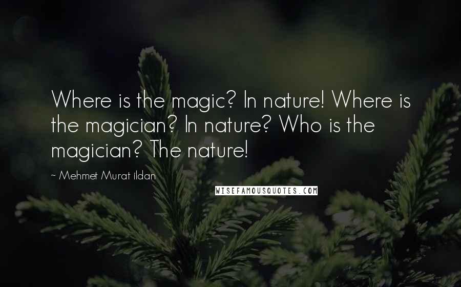 Mehmet Murat Ildan Quotes: Where is the magic? In nature! Where is the magician? In nature? Who is the magician? The nature!