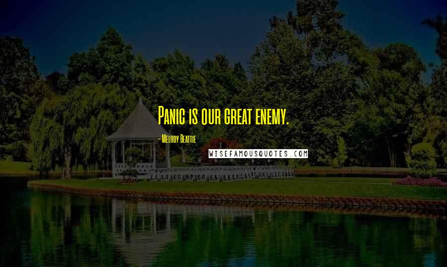 Melody Beattie Quotes: Panic is our great enemy.