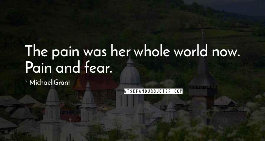 Michael Grant Quotes: The pain was her whole world now. Pain and fear.