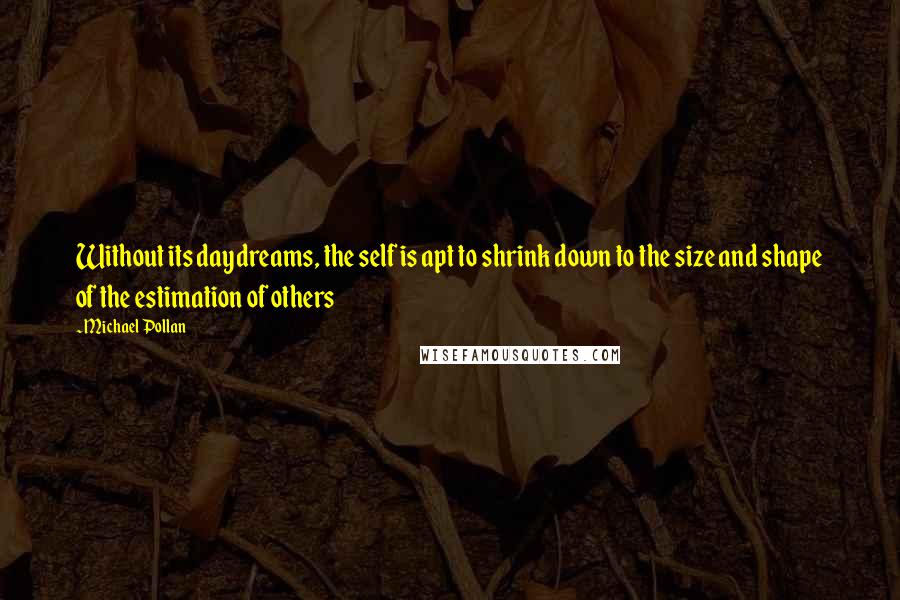 Michael Pollan Quotes: Without its daydreams, the self is apt to shrink down to the size and shape of the estimation of others