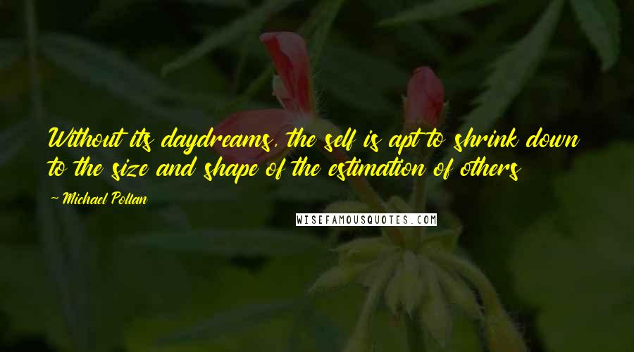 Michael Pollan Quotes: Without its daydreams, the self is apt to shrink down to the size and shape of the estimation of others