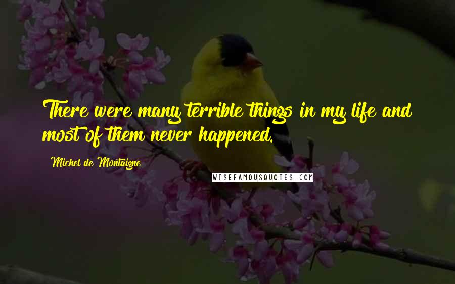 Michel De Montaigne Quotes: There were many terrible things in my life and most of them never happened.