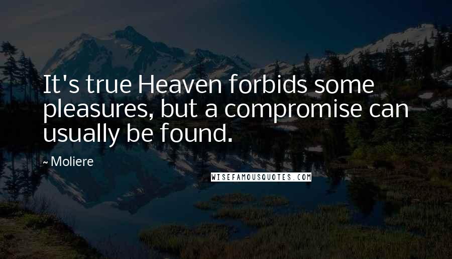 Moliere Quotes: It's true Heaven forbids some pleasures, but a compromise can usually be found.